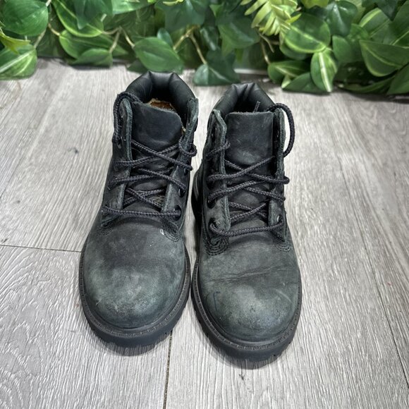 TODDLER TIMBERLAND  6" PREMIUM WATERPROOF BOOT BLACK NUBUCK SIZE 7 - Picture 2 of 8